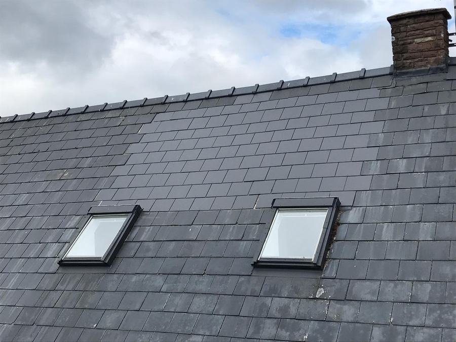 Slate roof with new roof windows